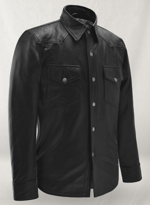 Leather Shirt Jacket - #1S