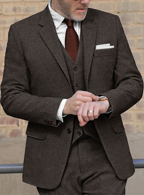 Light Weight Dark Brown Tweed Jacket