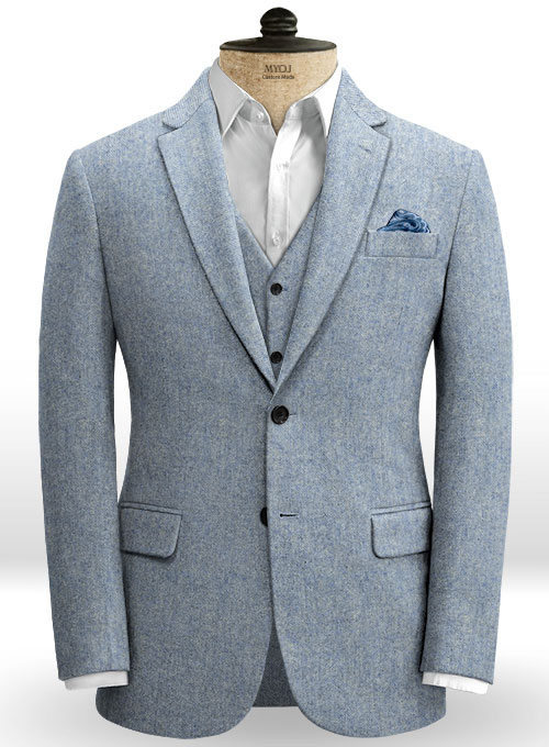 Light Blue Denim Tweed Jacket : Made To Measure Custom Jeans For Men ...