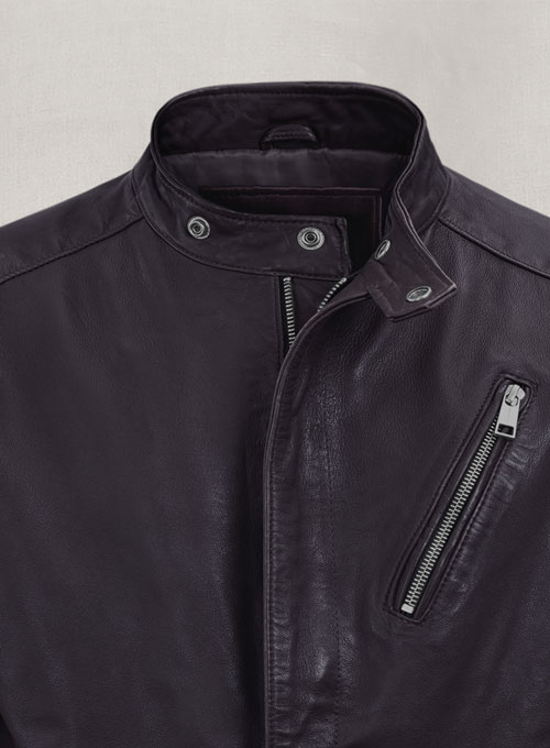 Motorad Purple Biker Leather Jacket