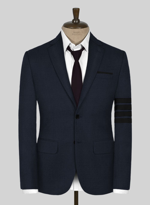 Napolean Dark Blue Wool Black Bar Jacket