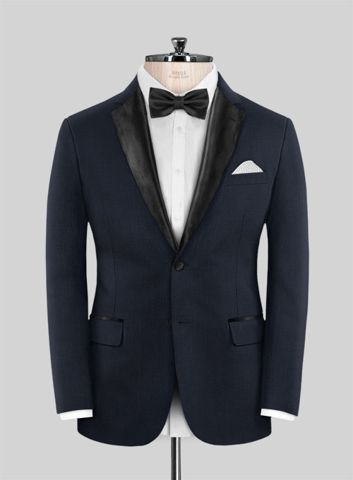 Napolean Dark Blue Wool Tuxedo Jacket