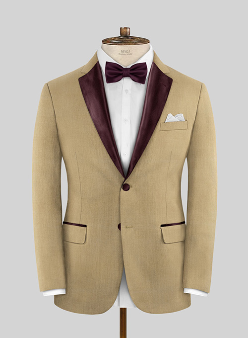 Napolean Khyber Khaki Wool Tuxedo Jacket