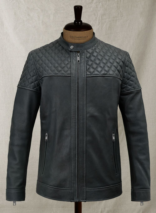 Quilted Panel Leather Jacket