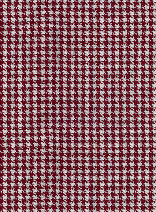 Reda Carmine Red Houndstooth Wool Jacket