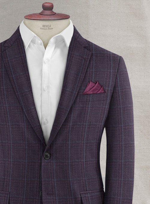 Reda Eggplant Checks Wool Jacket