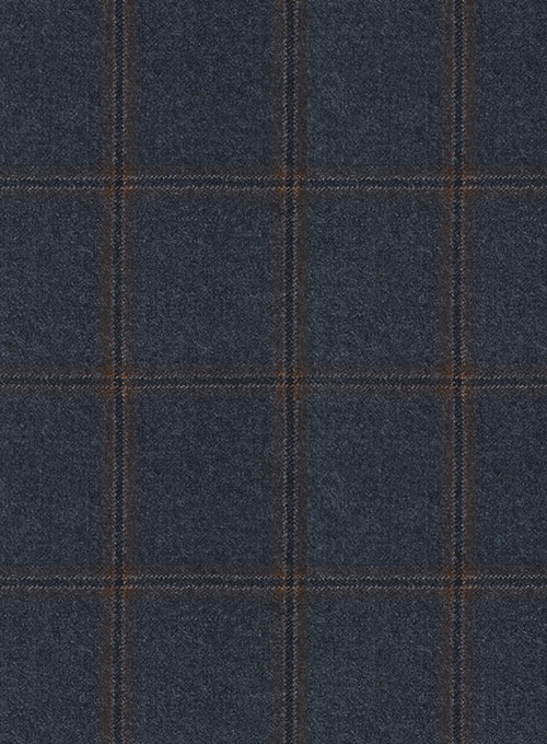 Reda Slate Blue Checks Wool Jacket