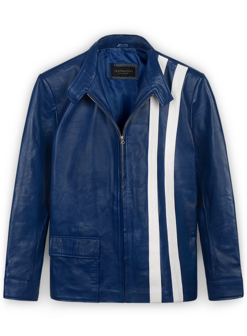 Rich Blue Elvis Presley Speedway Leather Jacket Made To Measure Custom Jeans For Men And Women 