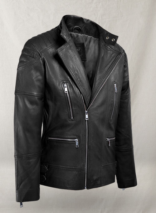 Shotgun Black Moto Leather Jacket