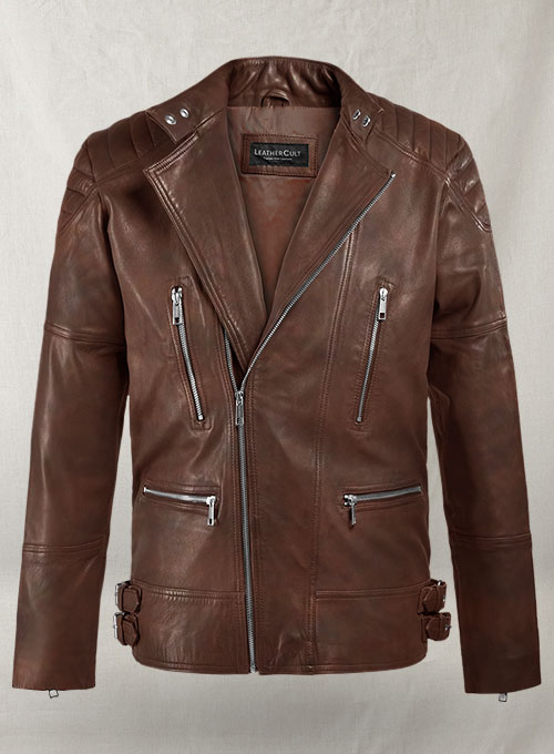 Shotgun Spanish Brown Moto Leather Jacket