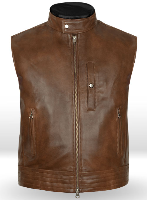 Spanish Brown Leather Vest 325 Makeyourownjeans Made To