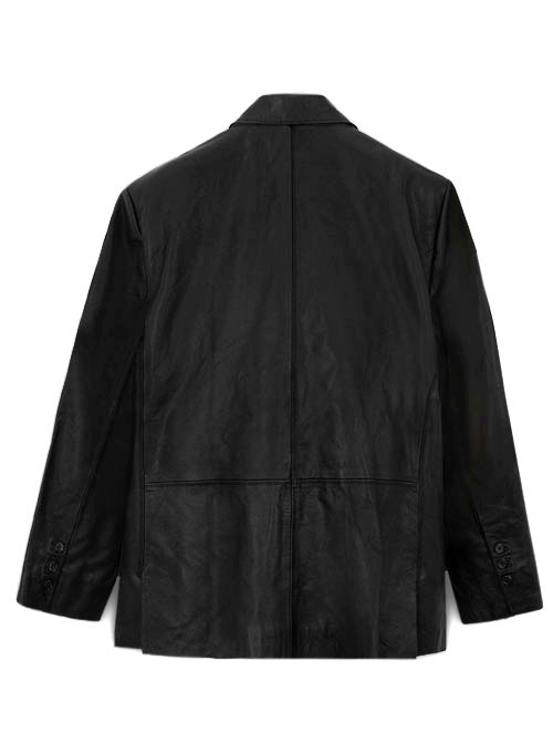 Thick Goat Black Leather Blazer - 44 Regular