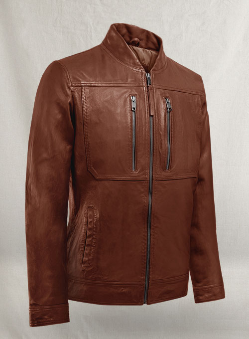 Thunder Storm Tan Biker Leather Jacket