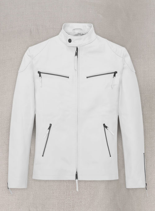 White Leather Jacket #907