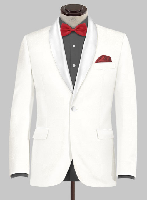 White Tuxedo Jacket - Satin Lapel