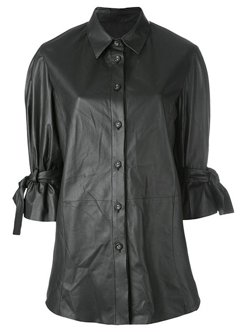 women's leather shirt jacket