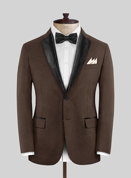 Worsted Brown Wool Tuxedo Jacket