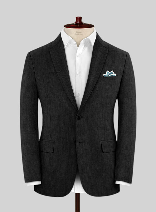 Worsted Dark Charcoal Wool Jacket