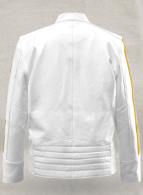 Yellow Stripe Leather Jacket # 100