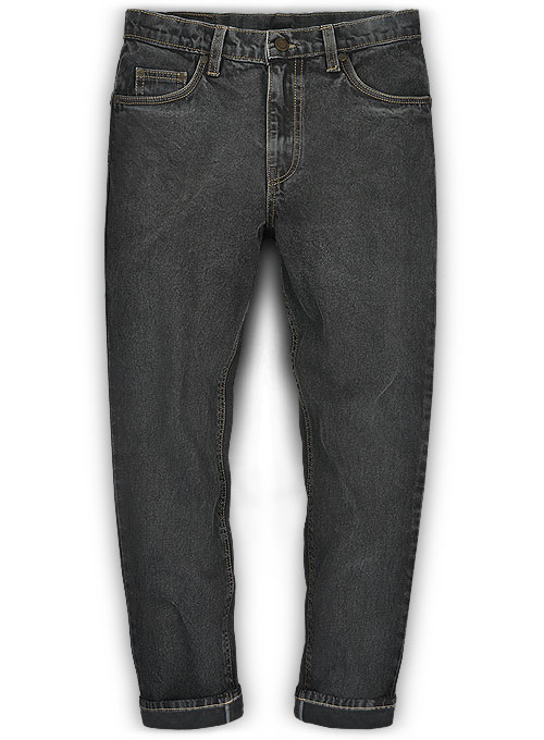 washed black denim jeans