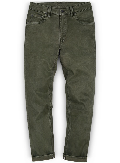 olive stretch jeans