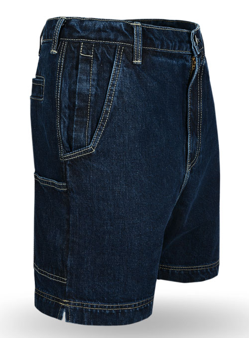 cargo blue jean shorts