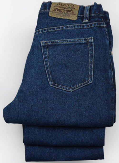 blue denim trousers