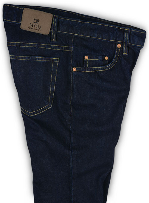 custom fit blue jeans