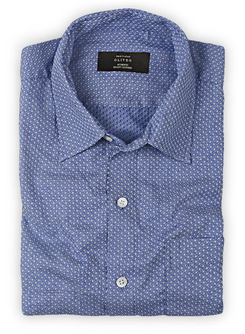 Giza Kyle Blue Cotton Shirt - Full Sleeves : Made To Measure Custom ...