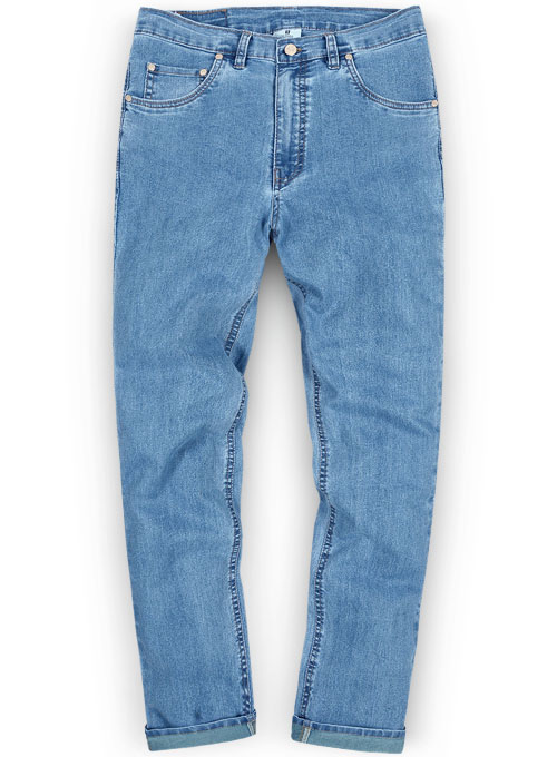 low waisted blue jeans