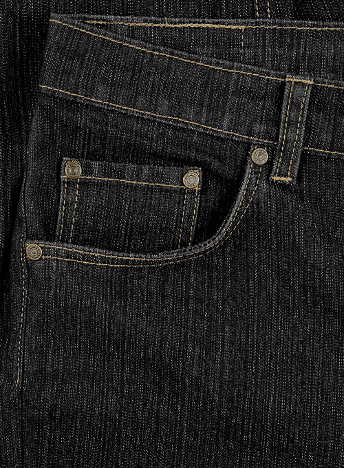 Stretch Cross Hatch Black Jeans - Hard Wash : Made To Measure Custom ...