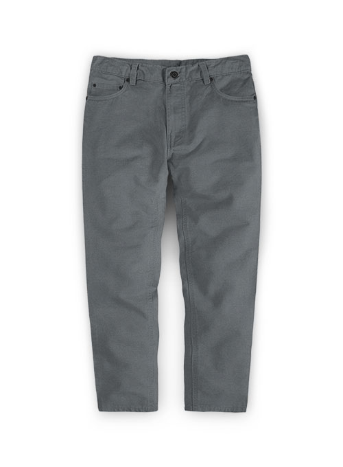 Kids Gray Feather Cotton Canvas Stretch Jeans : Made To Measure Custom ...