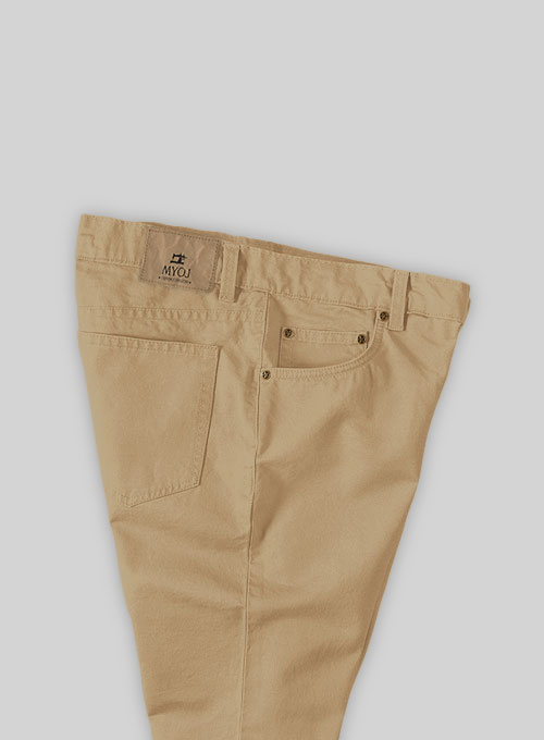 Kids Khaki Feather Cotton Canvas Stretch Jeans