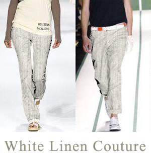 White Linen Jeans - Couture Collection