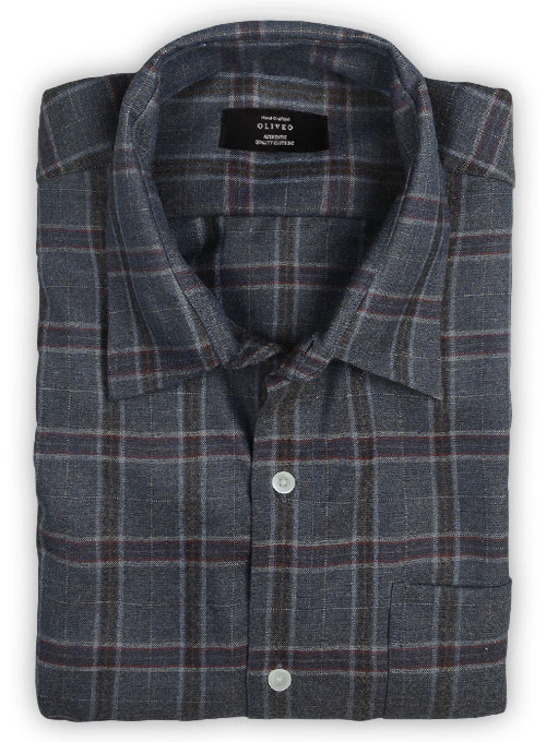 Lt Wt Leo Blue Tweed Shirt - Full Sleeves : Made To Measure Custom ...