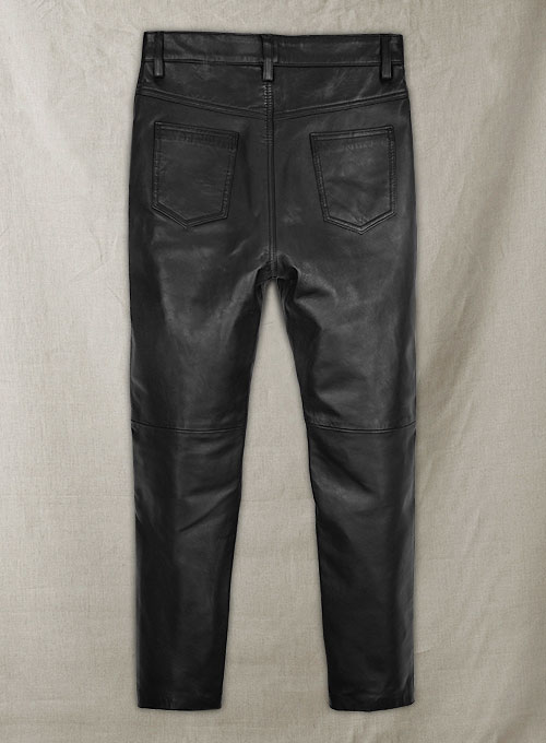 Leather Zipper Jeans - Style # 9