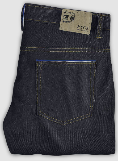 Selvedge Blue White Denim Jeans - Raw Unwashed