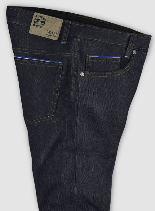 Selvedge Blue White Denim Jeans - Raw Unwashed