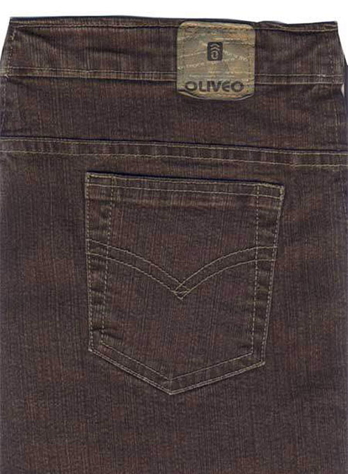 brown coated jeans