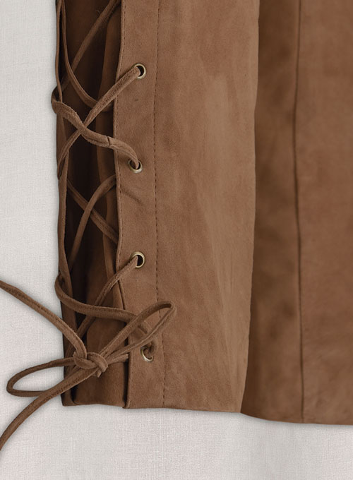 Oak Brown Suede Leather Pants #515