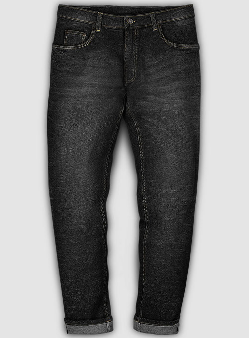 Texas Black Stretch Hard Wash Whisker Jeans