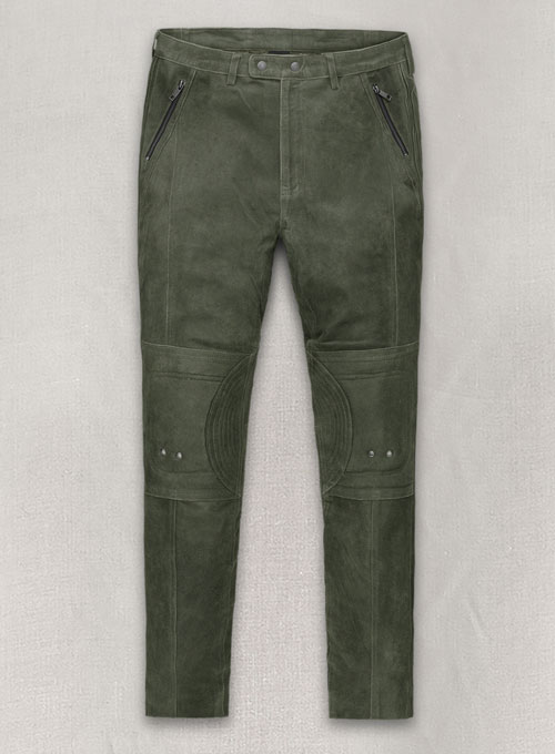 Vintage Italian Olive Leather Biker Jeans - Style #505