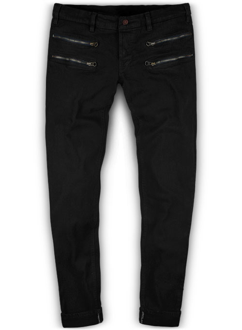 black zipper jeans