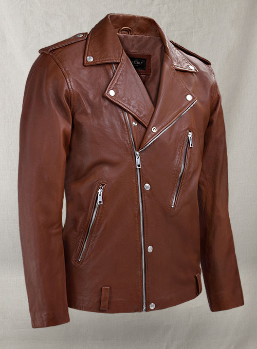 Beast Tan Biker Leather Jacket