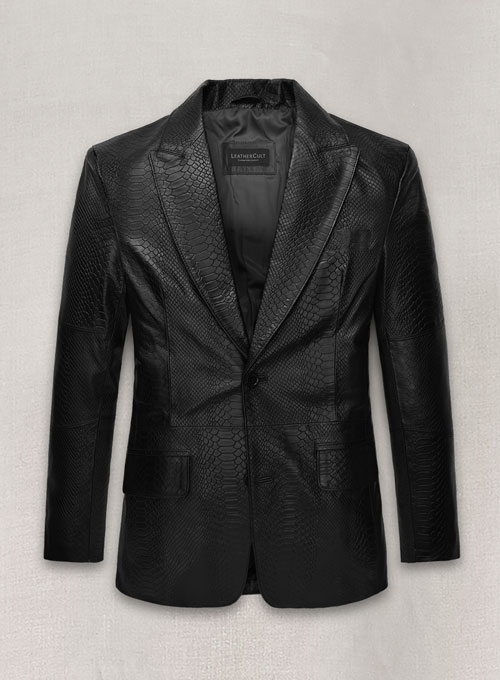 Black Python Catwalk Leather Blazer # 2