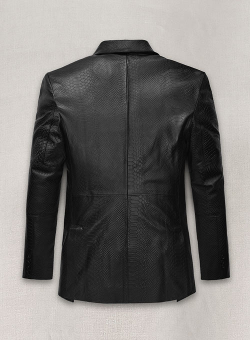 Black Python Catwalk Leather Blazer # 2