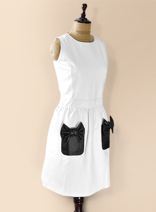 White Bowie Leather Dress - # 753