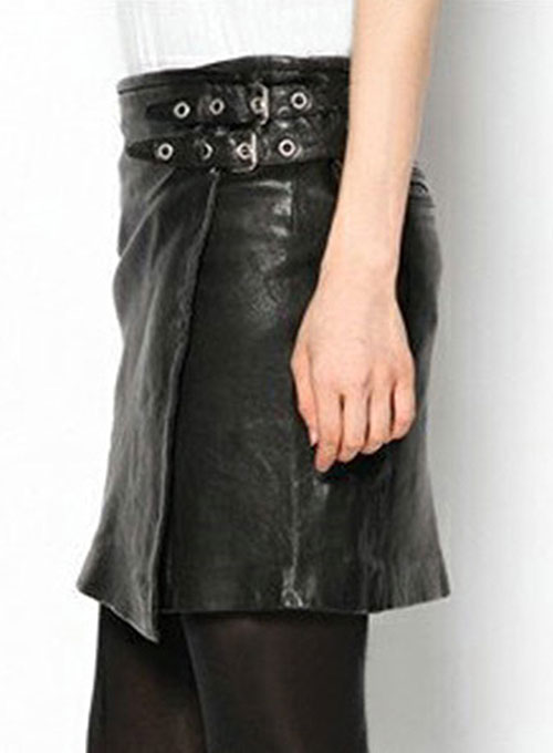 Buckled Wrap Leather Skirt - # 467