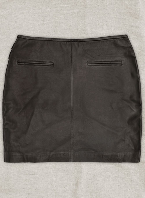 Soft Louis Brown Buckled Wrap Leather Skirt - # 467 - XL Regular