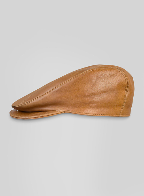 Canberra Tan Leather Cap